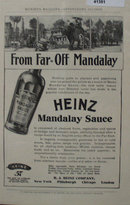 Heinz Mandalay Sauce Pre 1910 Ad