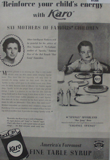 Karo Table Syrup 1936 Ad