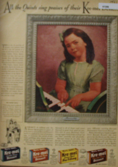 Kre Mel Dessert Annette One Of The Quints 1941 Ad