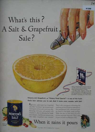 Mortons Salt 1943 Ad