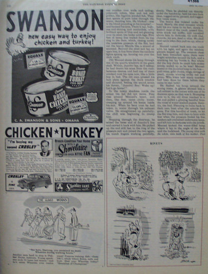 Swanson Boned Chicken And Turkey 1949 Ad