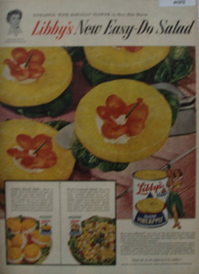 Libbys Sliced Pineapple 1956 Ad