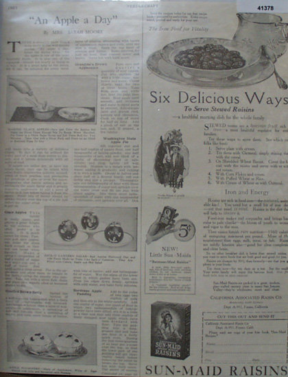 Sun Maid Raisins 1921 Ad