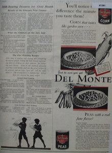 Del Monte Vegetables 1931 Ad