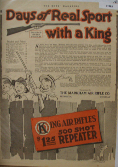 King Air Rifles 1916 Ad