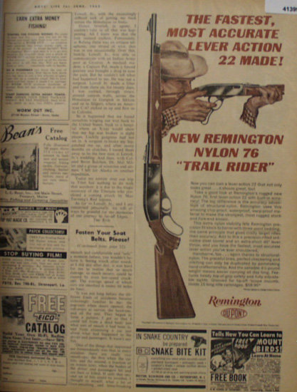 Remington Nylon 76 Trail Rider Gun 1962 Ad