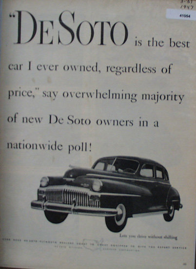 DeSoto Division Chrysler Corp. 1947 Ad