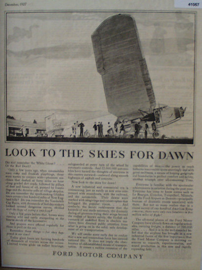 Ford Motor Company Aviation 1927 Ad