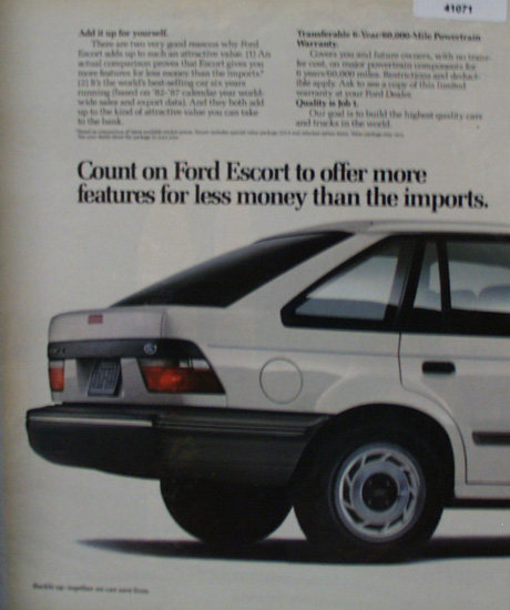 Ford Escort 1989 Ad