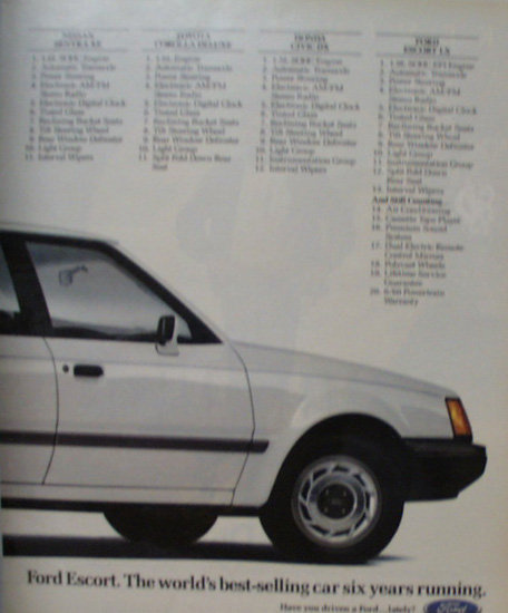 Ford Escort 1989 Ad