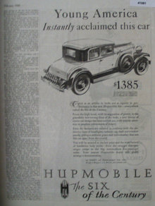 HupMobile The Six Of The Century Car 1928 Ad