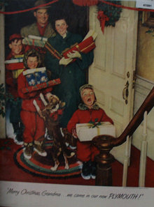 Plymouth Car And Norman Rockwell 1950 Ad