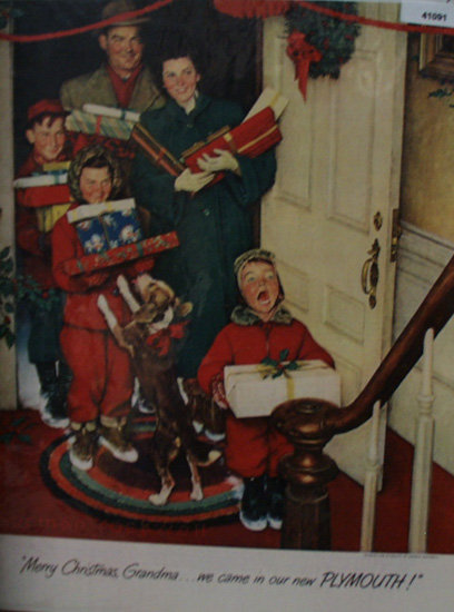Plymouth Car And Norman Rockwell 1950 Ad