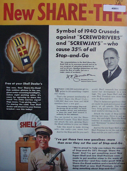 Shell Gasoline 1940 Ad