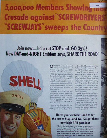 Shell Gasoline 1940 Ad