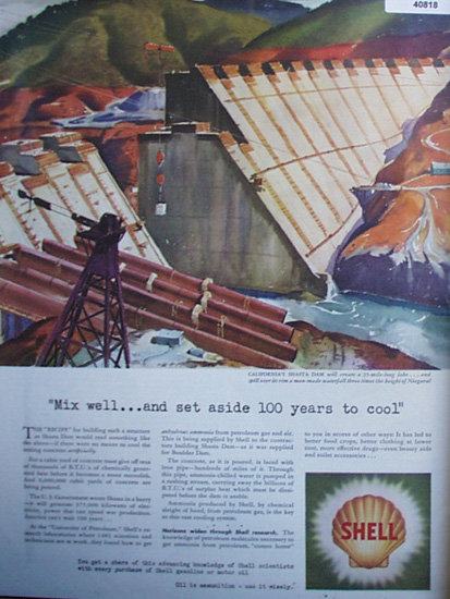 Shell Oil Shasta Dam 1942 Ad.