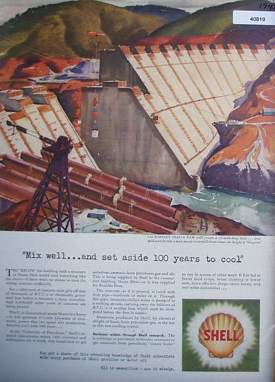 Shell Oil Shasta Dam 1942 Ad