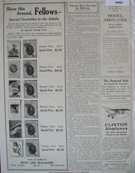 Boys Life Model Airplanes 1928 Ad