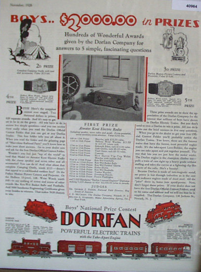 Dorfan Electric Trains 1928 Ad