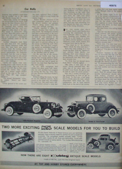 Hubley Antique Scale Models Cars 1962 Ad Hubley