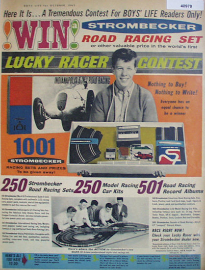 Strombecker Lucky Racer Contest 1963 Ad