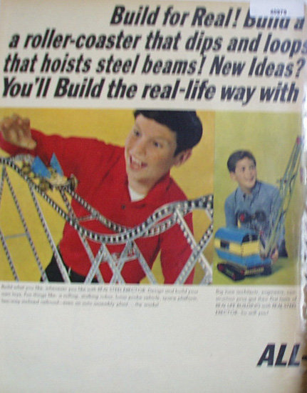A.C. Gilbert Erector Set 1964 Ad roller coaster