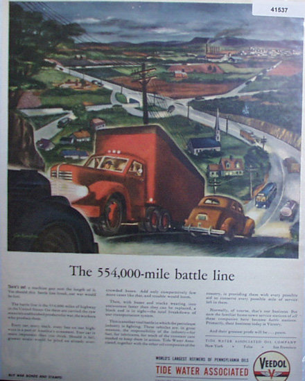 Veedol Motor Oil 1944 Ad on hill