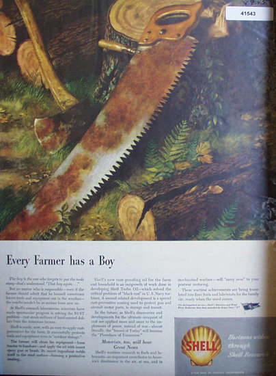 Shell Research 1945 Ad every farmer has a boy