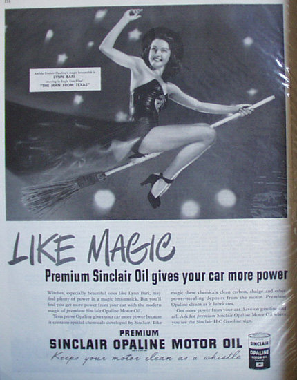 Sinclair Opaline Motor Oil 1947 Ad Lynn Bari