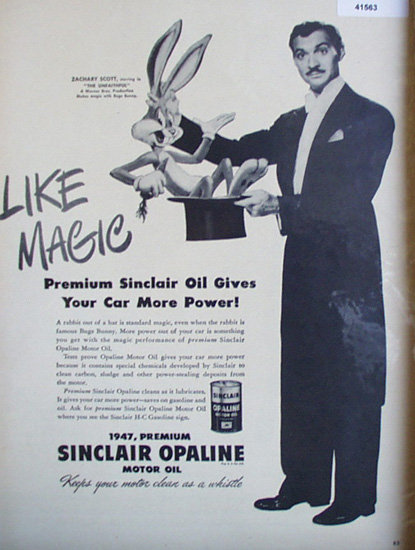 Sinclair Opaline Motor Oil 1947 Ad Zachari Scott