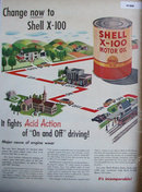 Shell X 100 Motor Oil On And Off Driving 1949 Ad country to city