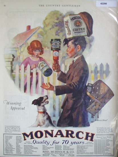 Monarch Coffee Tea And Cocoa 1927 Ad