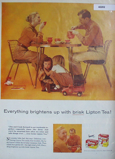 Lipton Tea 1957 Ad family affair