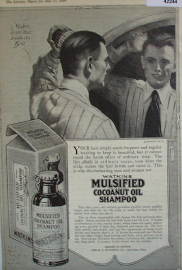 Watkins Mulsified Shampoo 1920 Ad