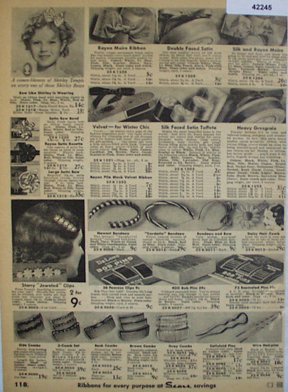 Sears Hair Products 1936 Ad featuring Shirley Temple picture