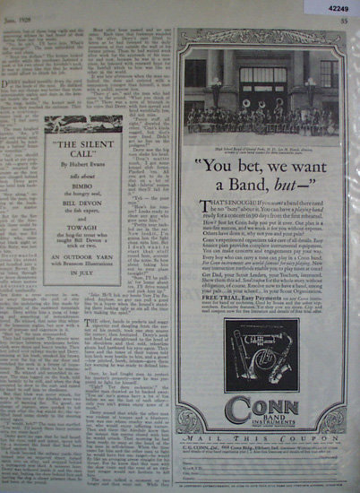 Conn Band Instruments 1928 Ad