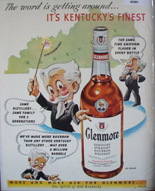Glenmore Bourbon Whiskey 1950 Ad