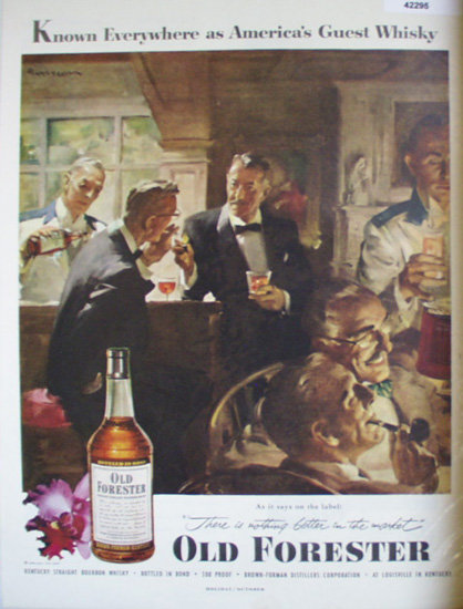Old forester Bourbon Whisky 1952 Ad