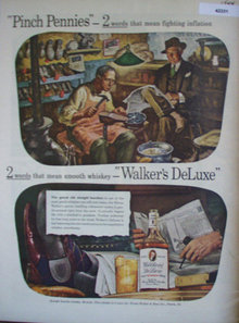 Walkers Deluxe Bourbon Whiskey 1944 Ad