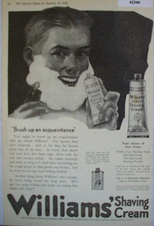 Williams Shaving Cream 1920 Ad
