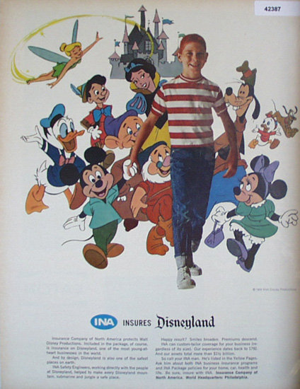 Insurance Co. Of North America 1964 Ad Walt Disney