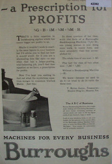 Burroughs Adding Machine Co. 1920 Ad