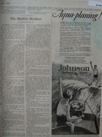 Johnson Outboard Motors 1928 Ad