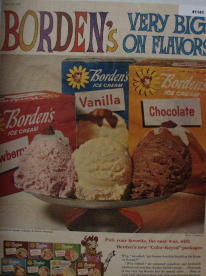 Bordens Ice Cream 1960 Ad