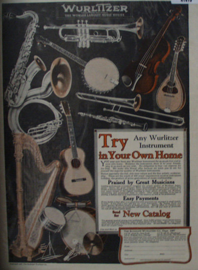 Wurlitzer Instruments 1927 Ad