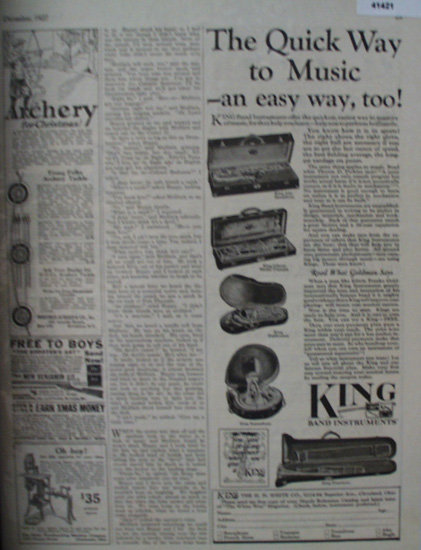 King Band Instruments 1927 Ad