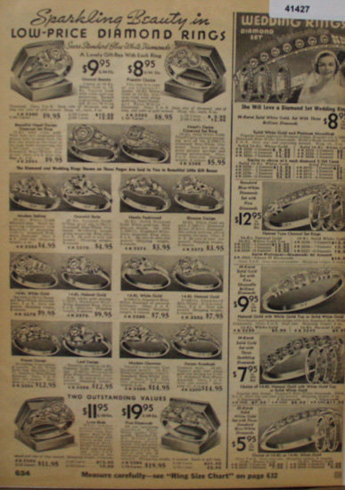 Sears Diamond Rings 1935 Ad