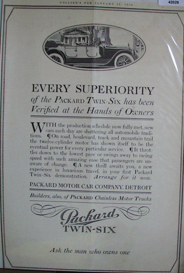 Packard Motor Car Co. 1916 Ad
