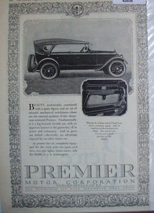 Premier Motor Corporation 1920 Ad