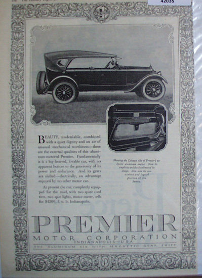 Premier Motor Corporation 1920 Ad